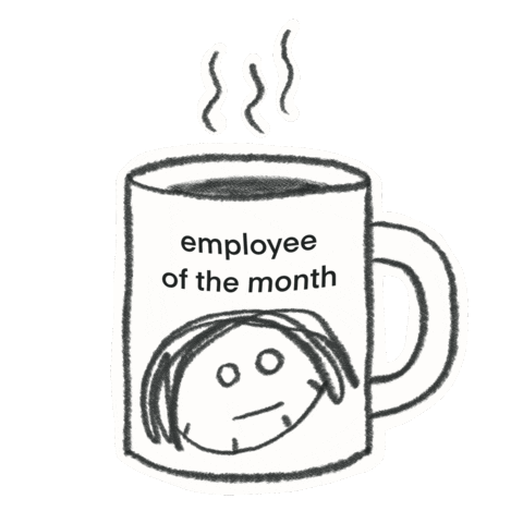 Employee Of The Month Coffee Sticker