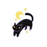 Black Cat Halloween Sticker