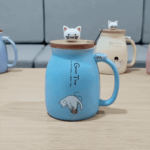 giphyupload cat mug cat coffee mug cat mug gift for cat lovers GIF