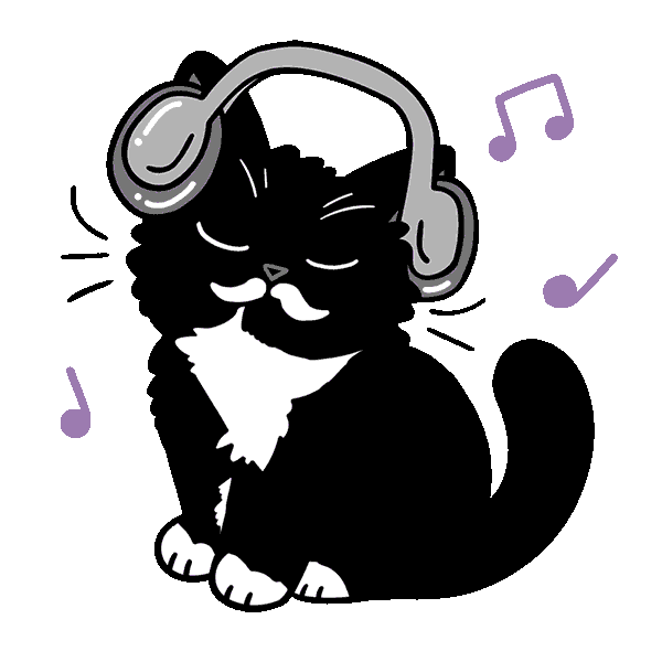 Cat Jamming Sticker by meowbox