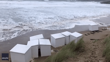 Beloved Beach Huts Washed Out to Sea as Storm Ellen Hits Southwest England