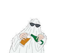 jennie0119 drink beer ghost sunglasses Sticker