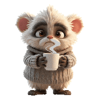 Coffee Lover Cute Monster Sticker