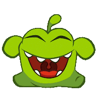 Happy Cut The Rope Sticker by Om Nom