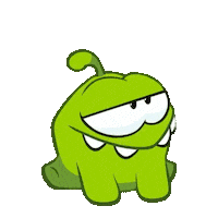 Growling Cut The Rope Sticker by Om Nom