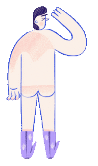 Illustration Waving Sticker