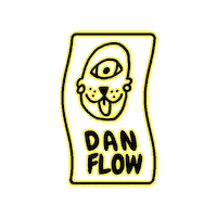 Yellow Sticker by Dan Flow Art