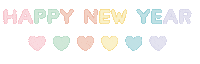 New Year Hearts Sticker