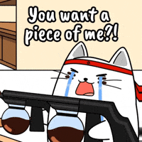 White Cat Fighting GIF by MESA My Emotional Support Animal
