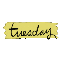 Tuesday White Text Sticker