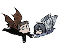 Lee Smith Angel And Devil Sticker by Erika Rivera