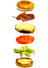 phillnricksburgers food burger classic hamburger Sticker