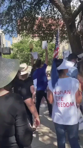 Demonstrators in Dallas March in Solidarity With Protesters in Iran