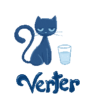 Water Glass Cat Sticker