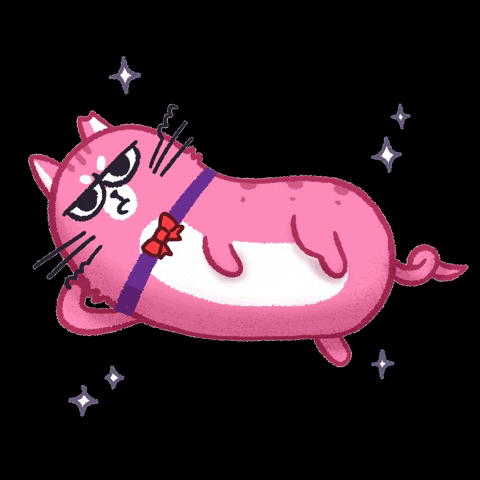 cibithecat giphygifmaker sparkle pink cat cibi GIF