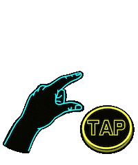 Hele_foxy neon tap duck button Sticker