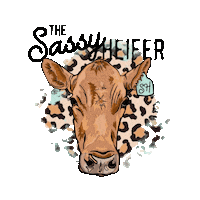 Thesassyheiferboutique fashion logo animals travel Sticker