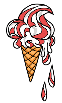 Melting Ice Cream Sticker by Jeff McCann