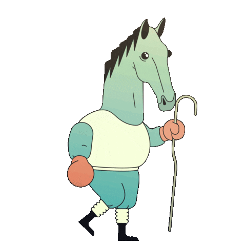 _tom_sharp giphyupload animation horse walk Sticker