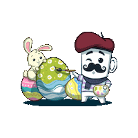 CaricanecasOficial bunny chocolate arte desenho Sticker