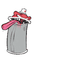 dmentalgraffitishop arte rojo grafiti aerosol Sticker