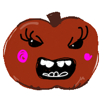 Angry Trick Or Treat Sticker by Mimi Kaumanns