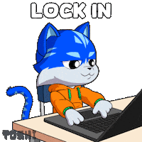 Working Locked In Sticker by Toshithecat