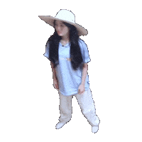 Standing Straw Hat Sticker