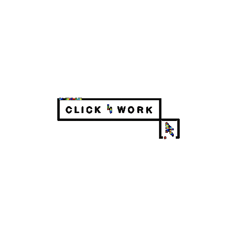 clickforwork giphyupload logo work arrow Sticker