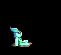 shini90 anime cartoon beach wind GIF