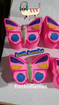 Frothnflames pink glitter butterfly bathtime GIF