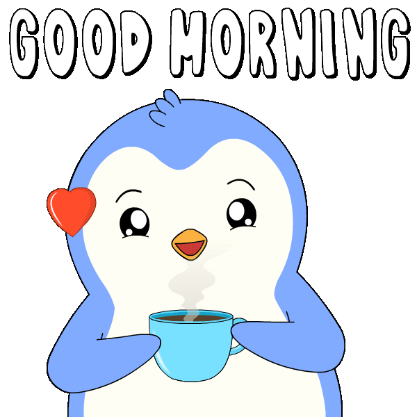 Happy Good Morning Sticker by Pudgy Penguins