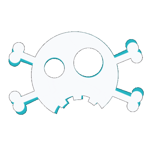 White Skull Halloween Sticker