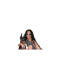 wilooo dog sunglasses boss girl power Sticker