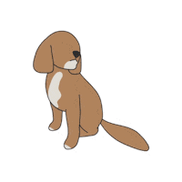 gaiaetcie dog puppy doodle minimal Sticker