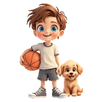 Boys Girls Basketball Sticker