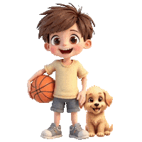 Boys Girls Basketball Sticker