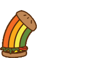 lovehandleburgers vegan 70s groovy burgers Sticker