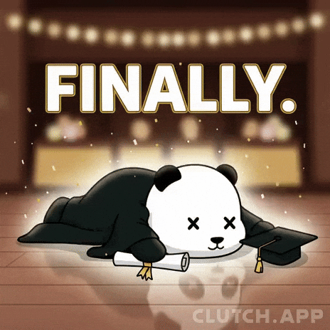 Graduation Day Panda GIF by Kanpai Pandas