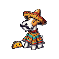 Wire Fox Terrier Taco Sticker