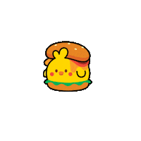 anirollz wiggle hamburger chick anirollz Sticker