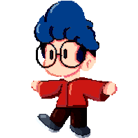 casstro_ewe happy red pose chibi Sticker