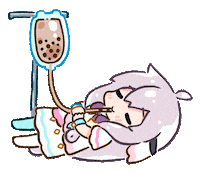 Lying Down Pearl Milk Tea Sticker