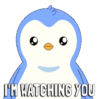 Suspicious I See You Sticker by Pudgy Penguins