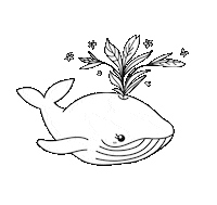ninamaku animal かわいい whale whales Sticker