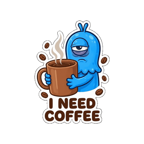 Tired Coffee Sticker by Momo & Tulus