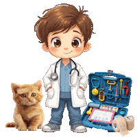 Boys Girls Sick Kitten Sticker