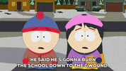 scared stan marsh GIF by South Park 