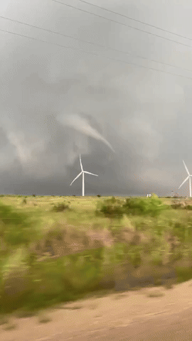 Funnel Cloud Twists Through Sky in North-Central Texas