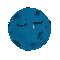 Sad Moon Sticker